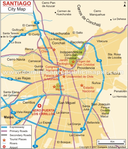 santiago city map